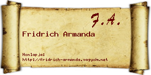 Fridrich Armanda névjegykártya